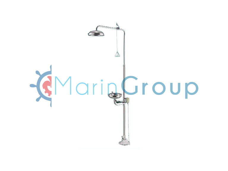 St.Steel Emergency Eye wash and Body Shower Unit/Drench Shower, Eyewash Combi (FREE STANDING)